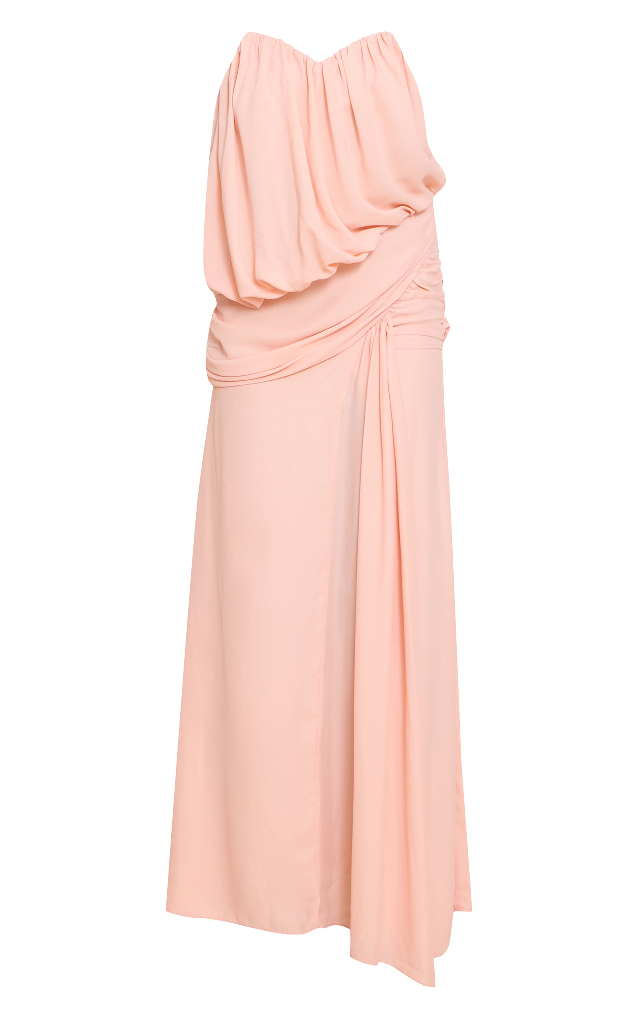 Peach Wired Bandeau Drape Maxi Dress image 5