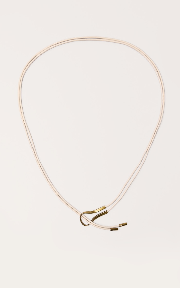 Cream Rope Belt With Gold Hardware image 2