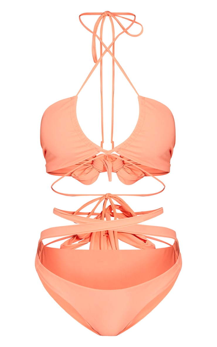 Kaytie Neon Orange Multi Strap Bikini PrettyLittleThing