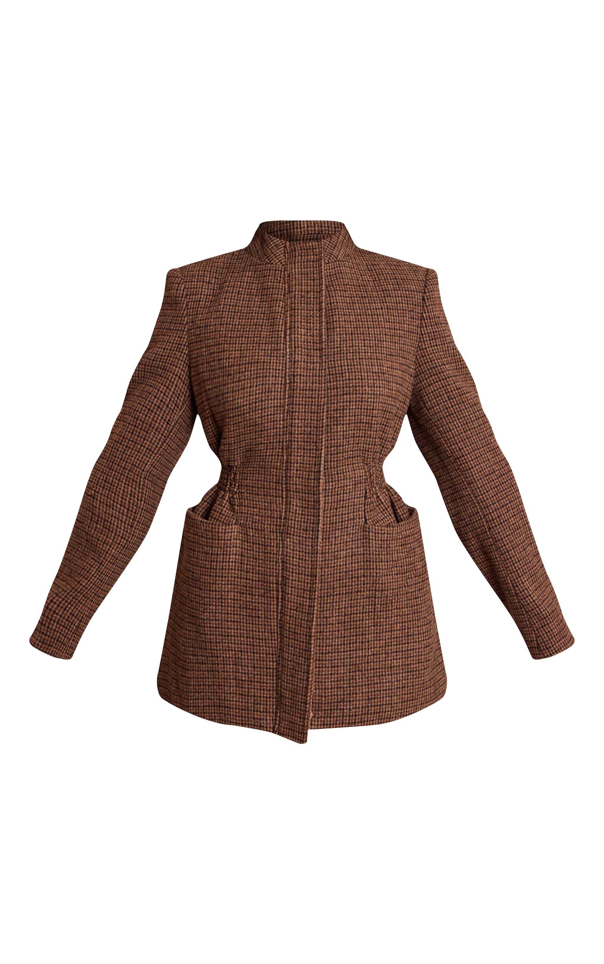 Petite Tweed Cinched Waist Zip Up Jacket image 5