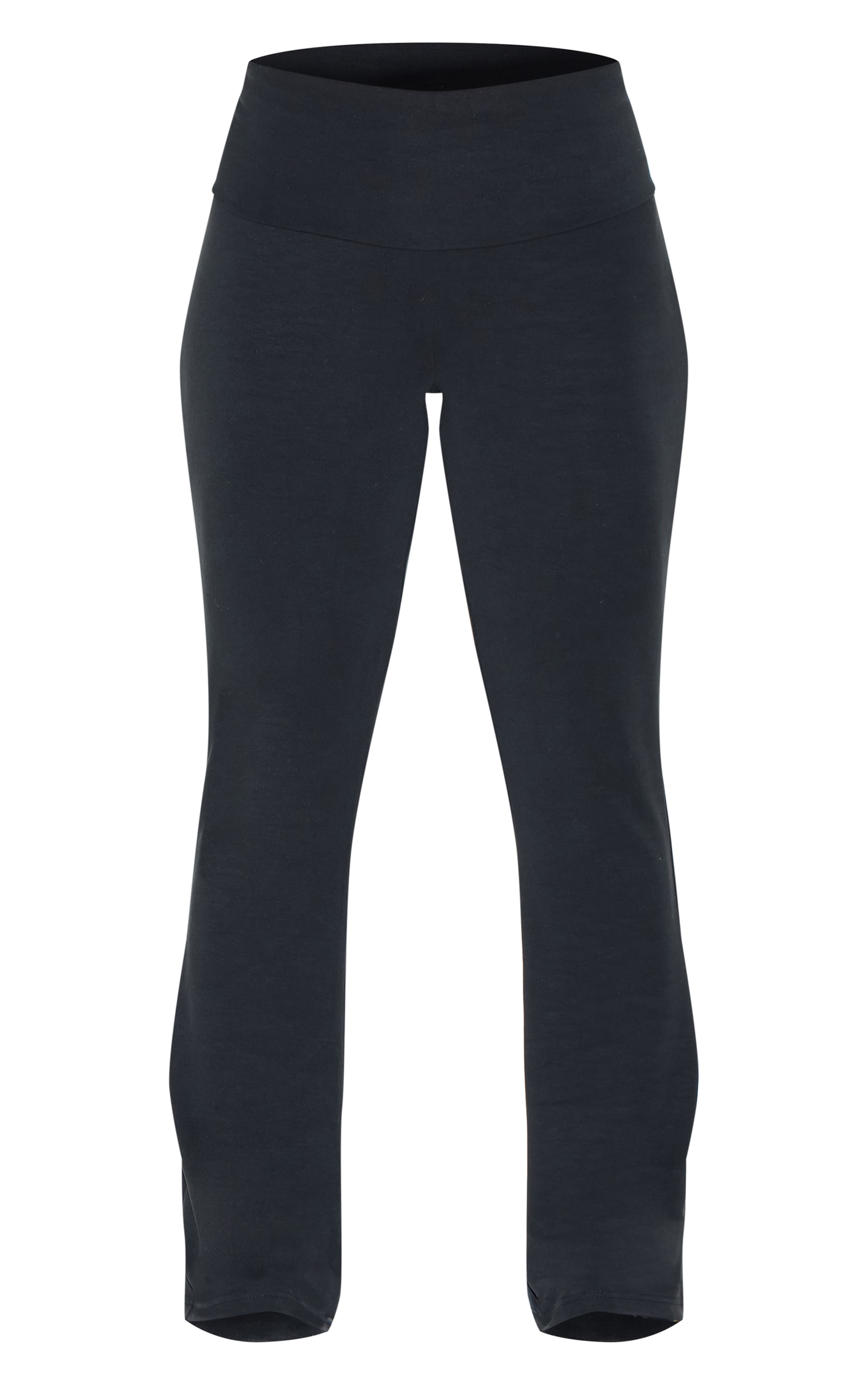 Plus Black Premium Foldover Soft Touch Yoga Flares image 5