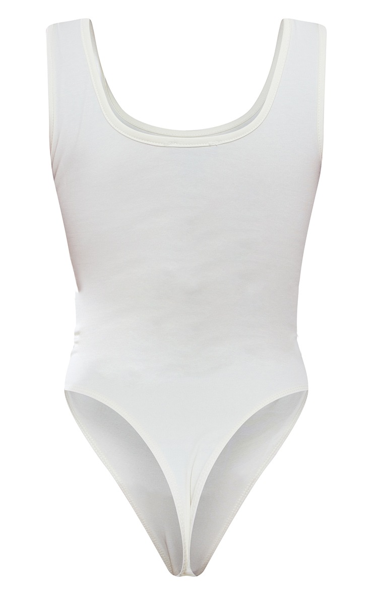 PRETTYLITTLETHING Cream New Vibe Soft Cotton Bodysuit image 6