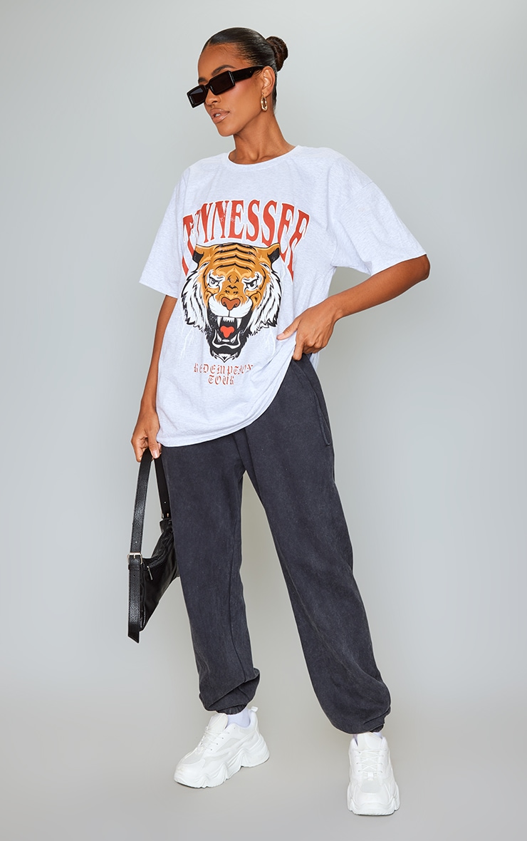Ash Grey Tennessee Print Oversized T Shirt image 1