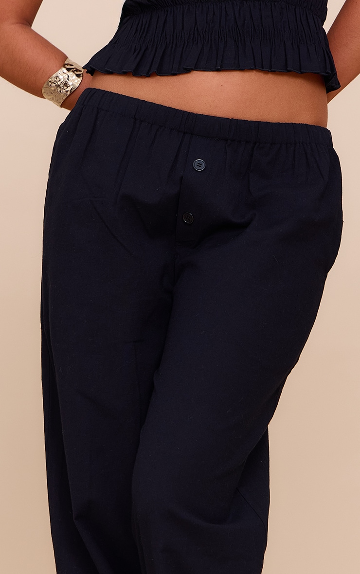 Black Low Rise Wide Pants image 4