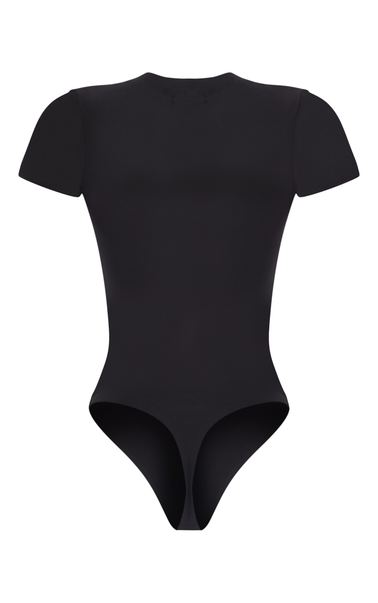Black Soft Touch Short Sleeved Bodysuit PrettyLittleThing USA