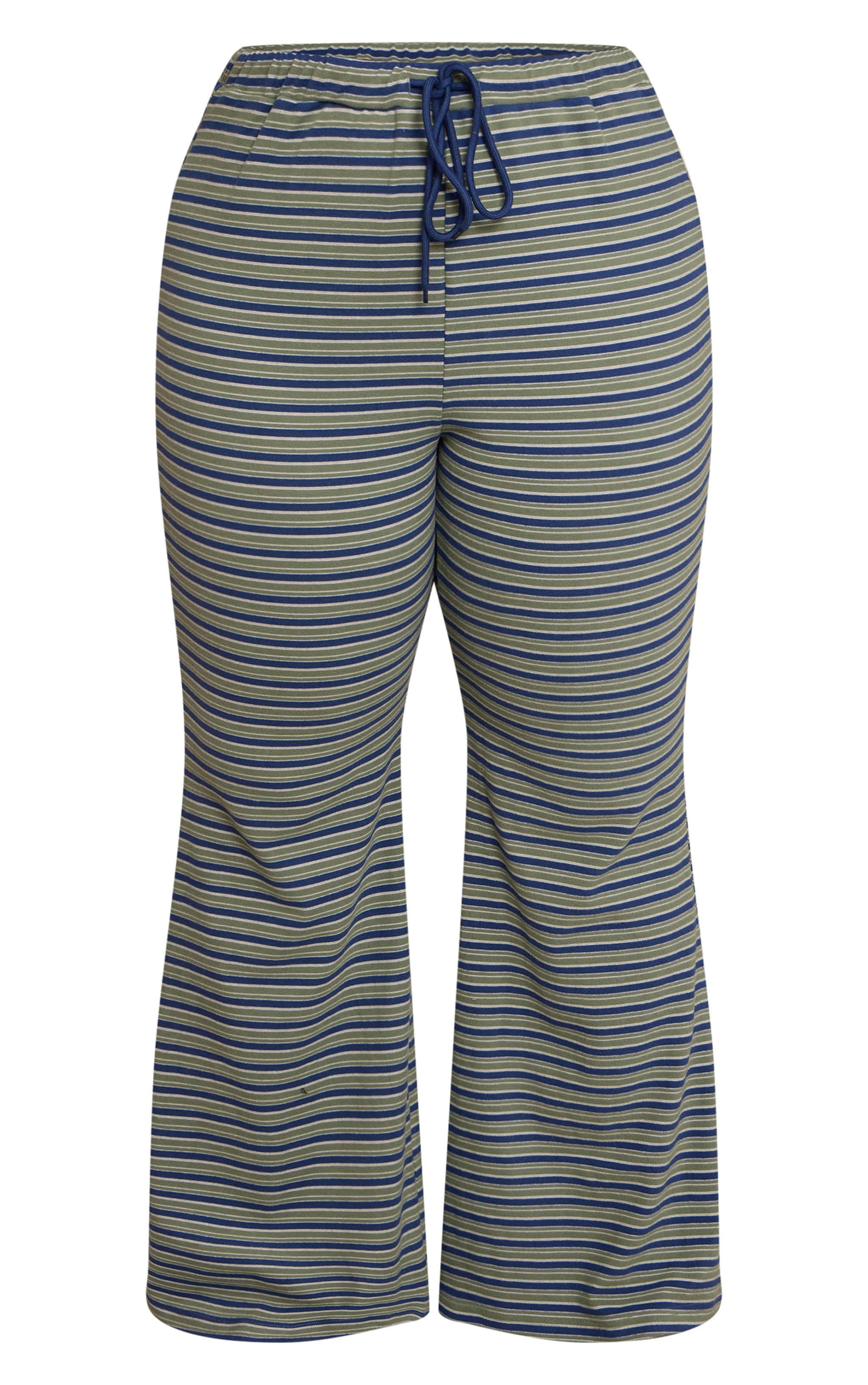 Plus Pinstripe Green Skinny Flare Pants image 5