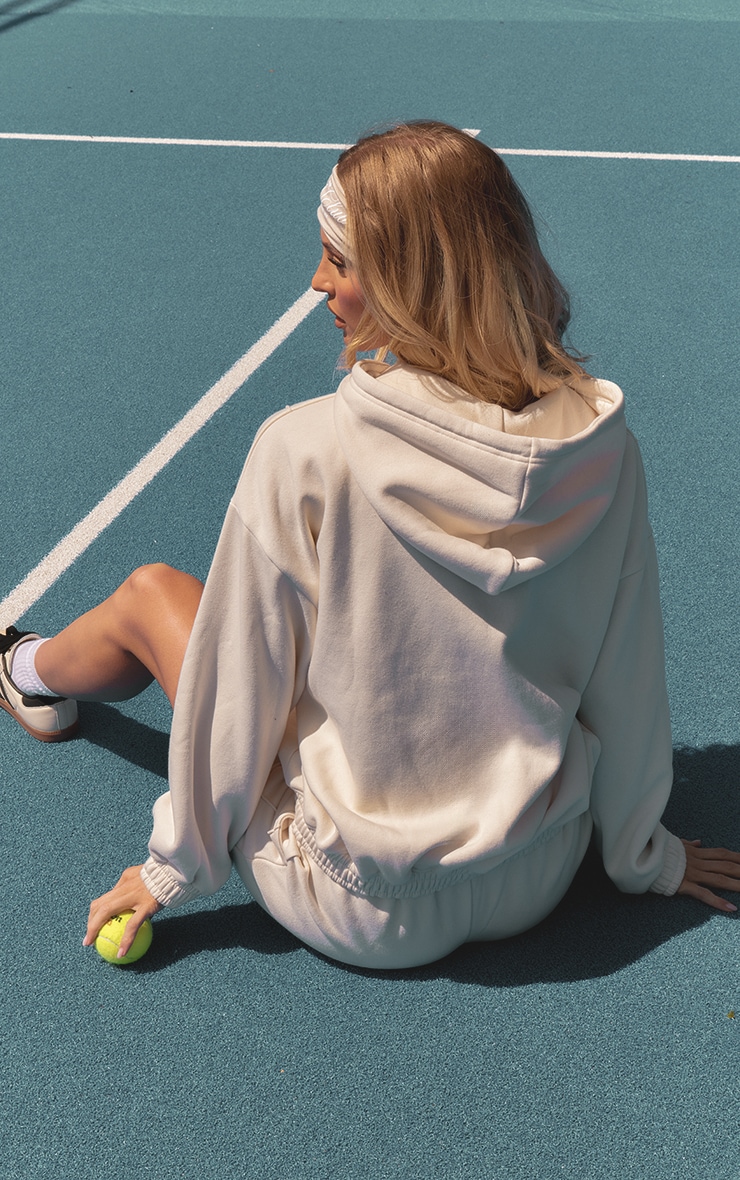 PLT SPORT Cream Marl Zip Up Hoodie image 2