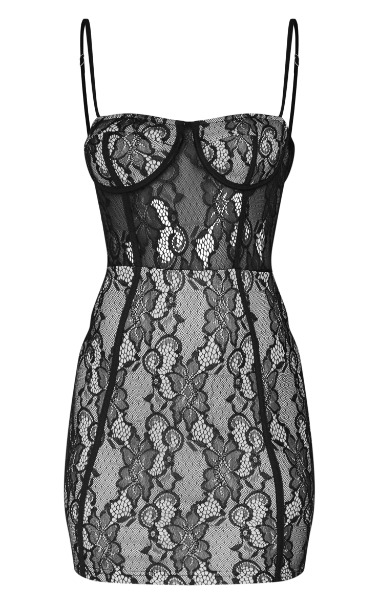 Black Lace Corset Mini Dress image 5