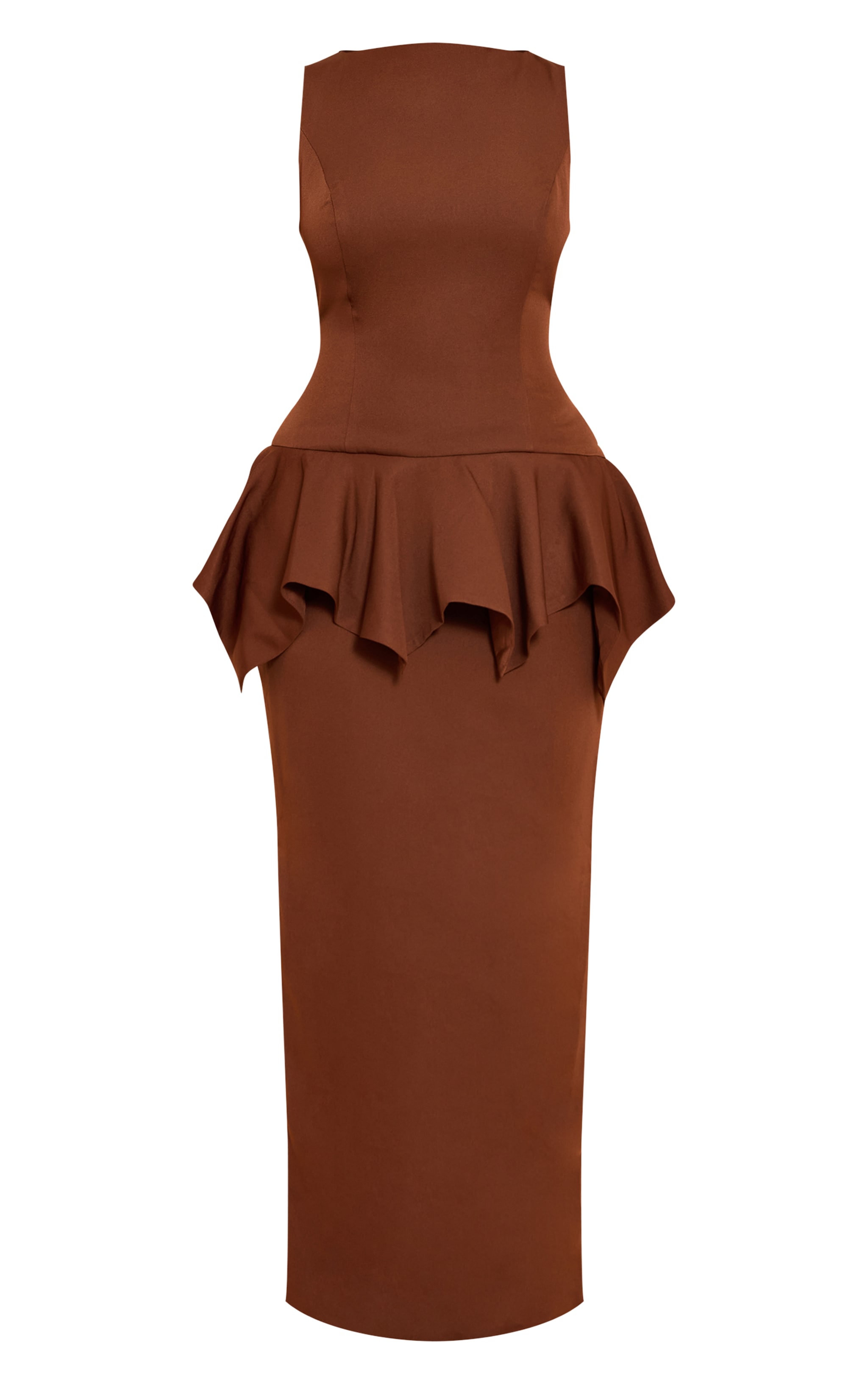Shape Chocolate Boat Neck Dropped Hem Maxi Dress image 5