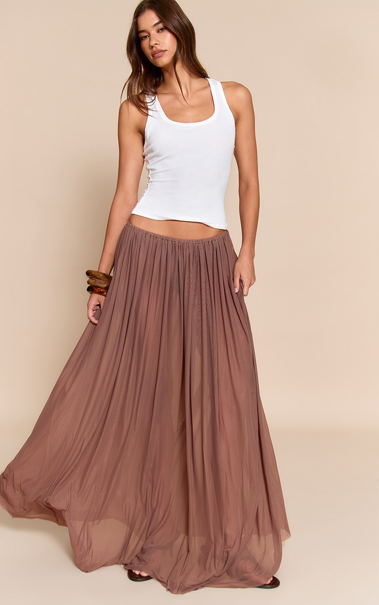 スカート 8249 Two-way color combination maxi skirt brown Cute Brown Maxi Skirt | Matching 2-Piece Sets | ShopDressUp