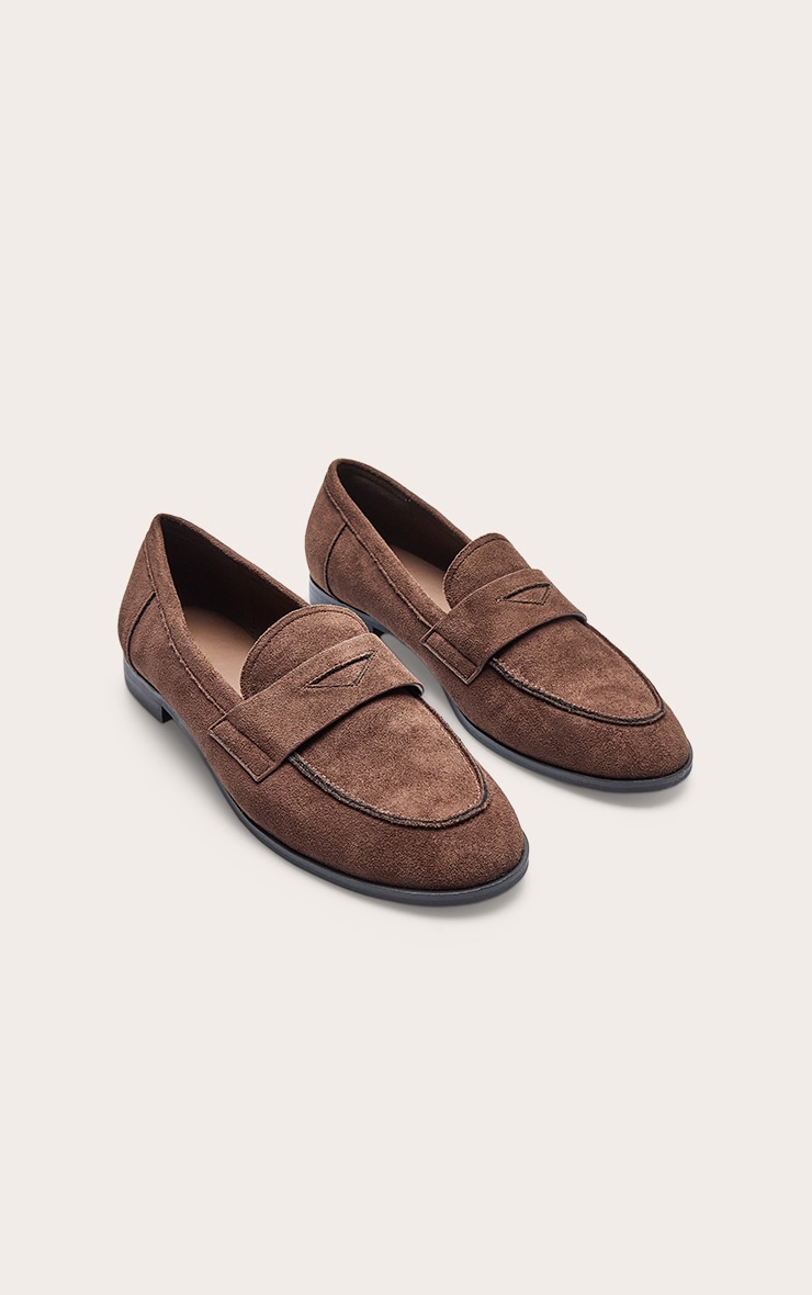 Mocassins ronds en suédine chocolat image 3