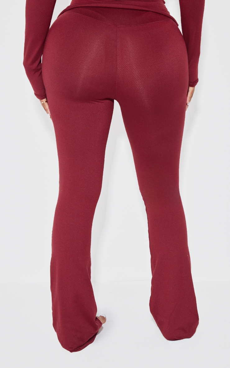 Shape Burgundy Sculpted Foldover Waist Flare Pants image 3