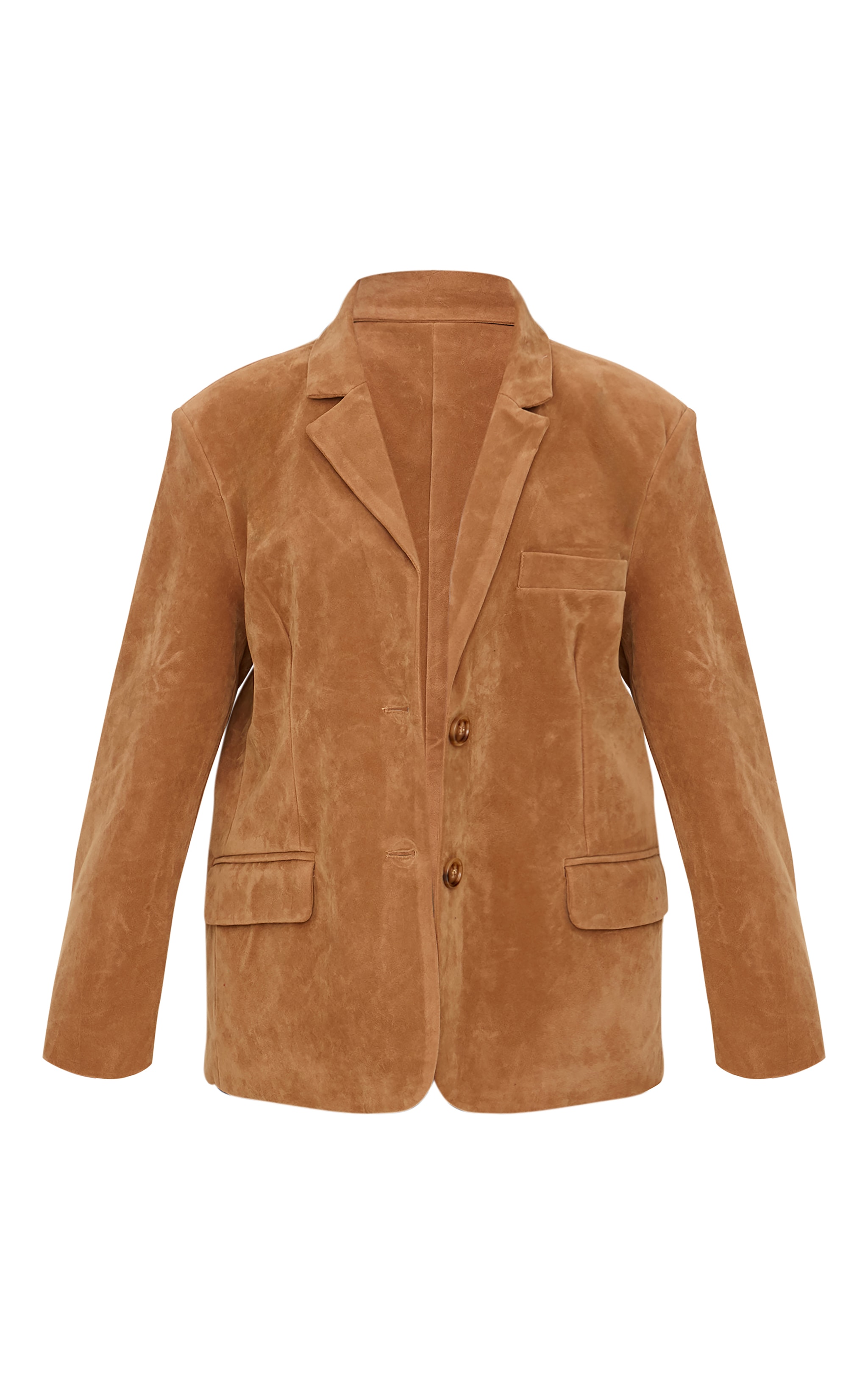 Petite Camel Faux Suede Longline Blazer image 5