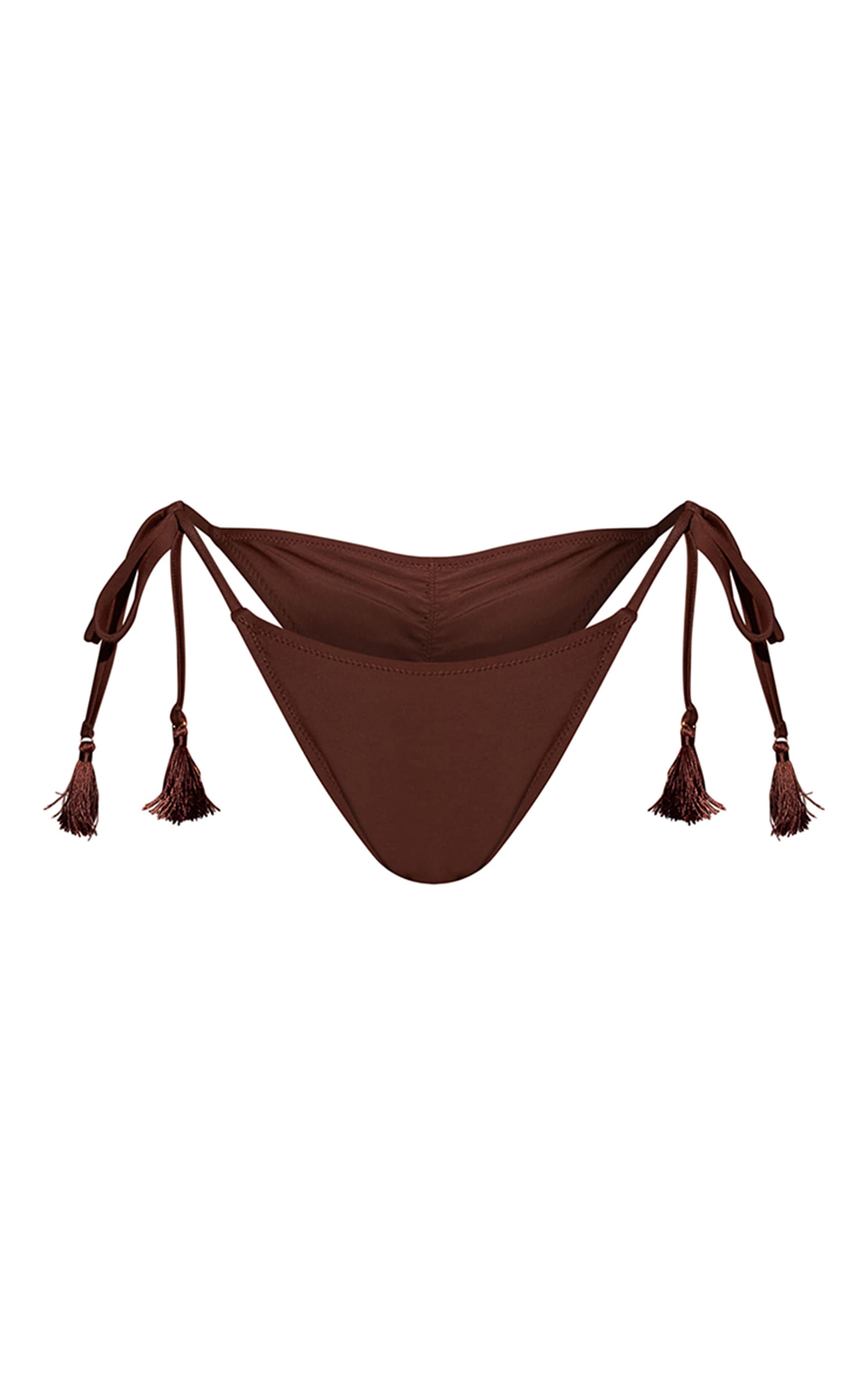 Espresso Tassle Trim Tie Side Bikini Bottom image 5