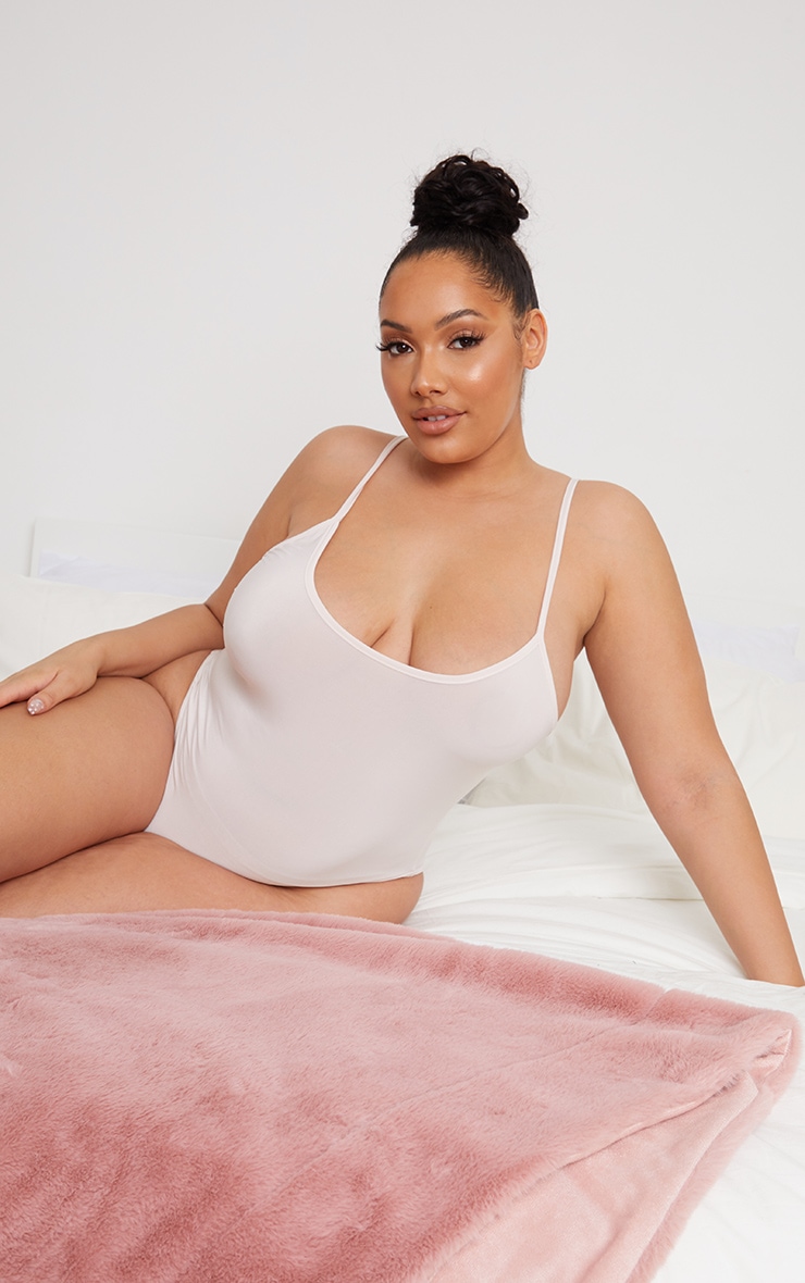 Plus Baby Pink Soft Touch Lingerie Body