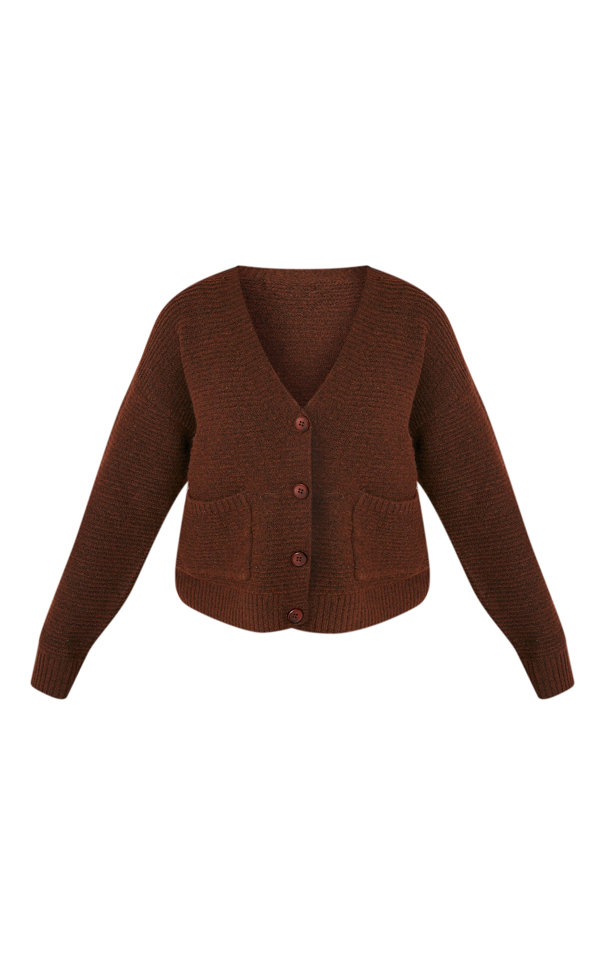 Petite Cardigan oversize en maille côtelée chocolat image 5