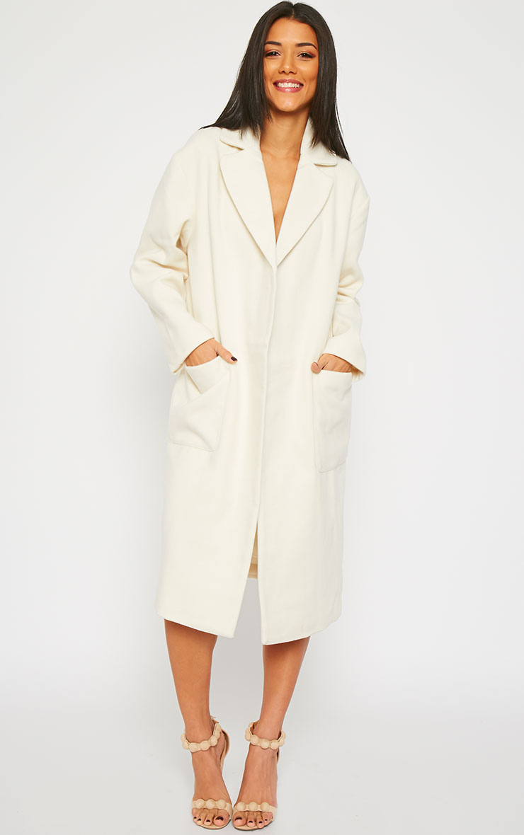 long cream coat