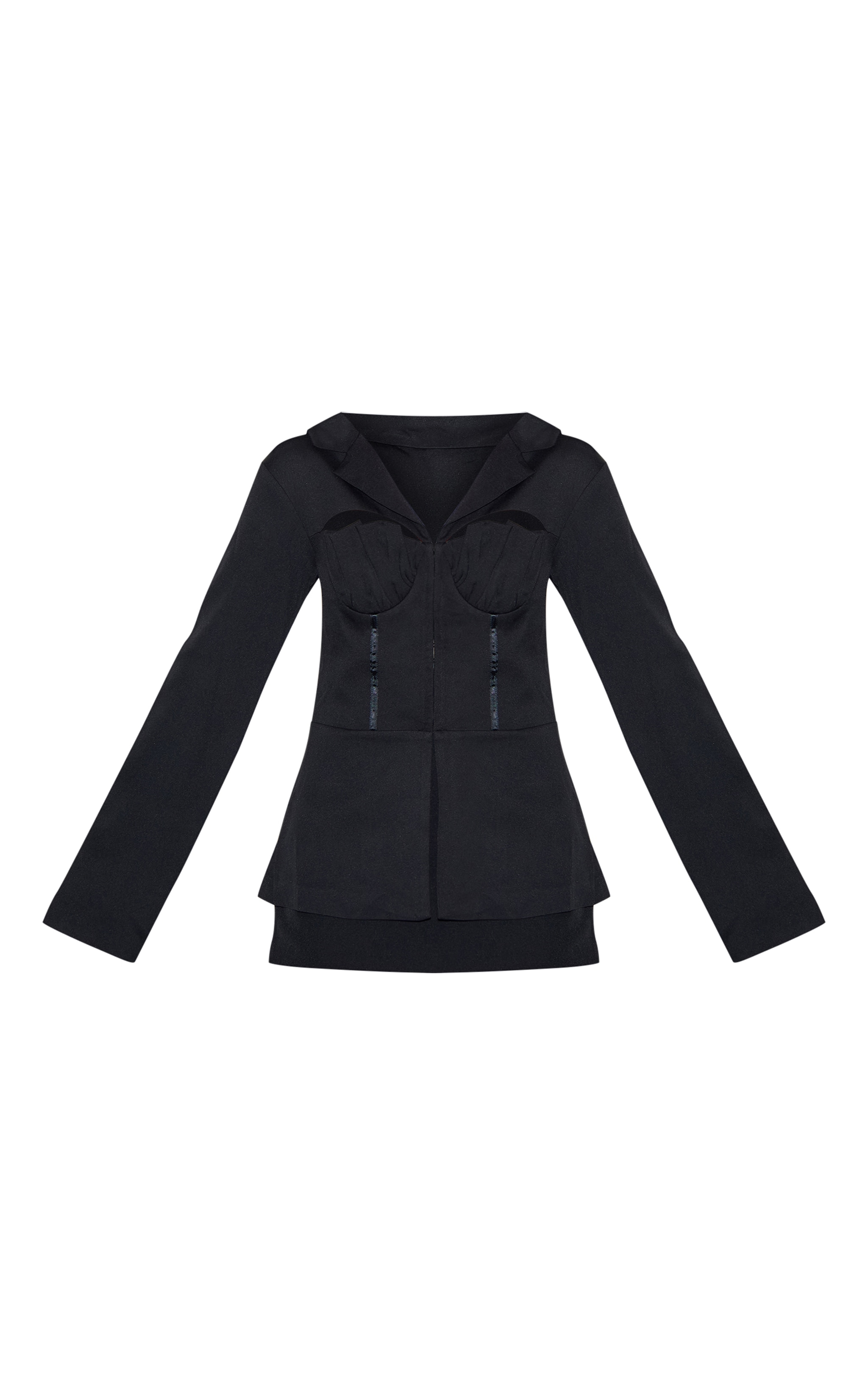 Black Shell Cup Detail Tailored Blazer image 5