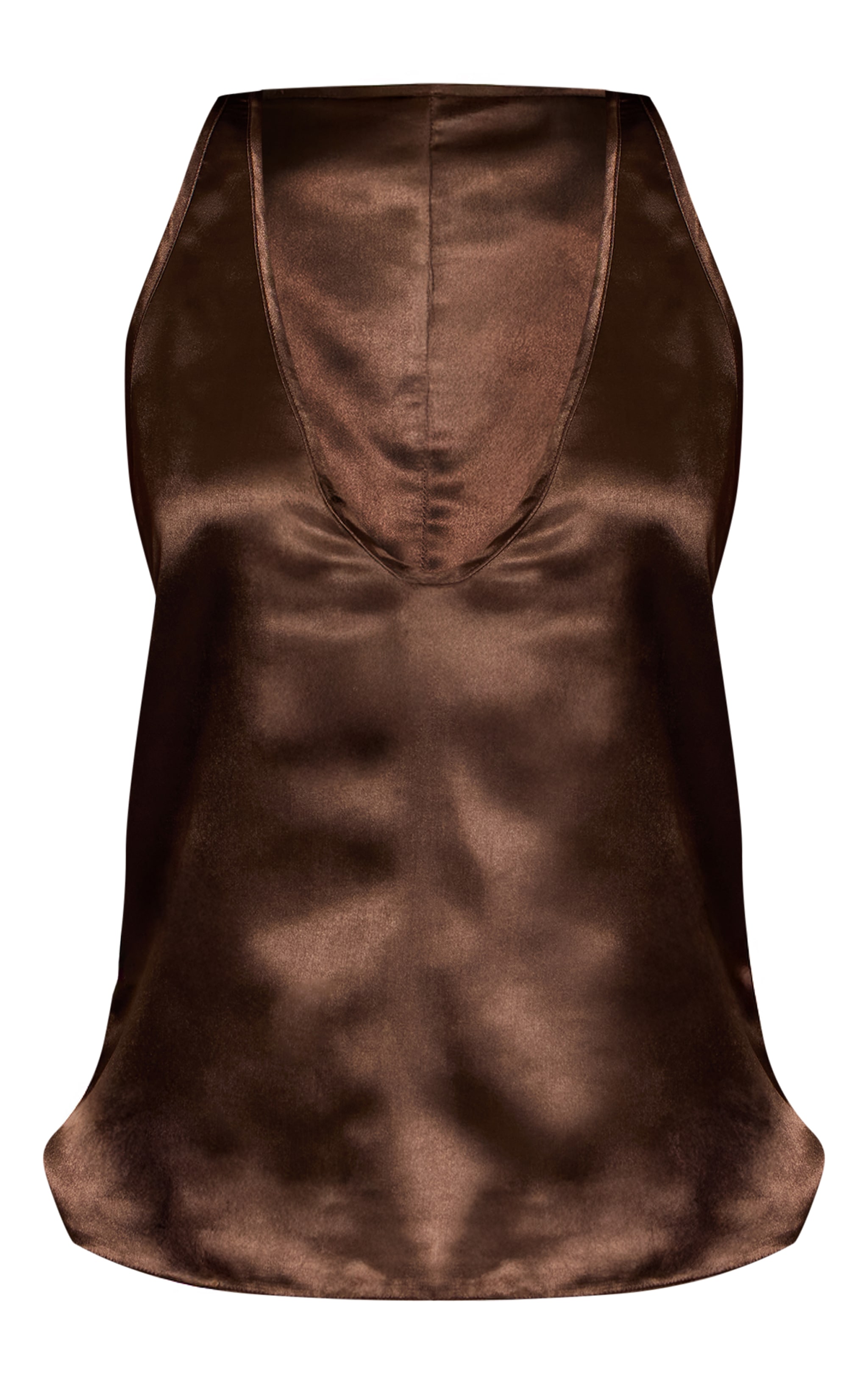 Dark Chocolate Satin Plunge Sleeveless Top image 5
