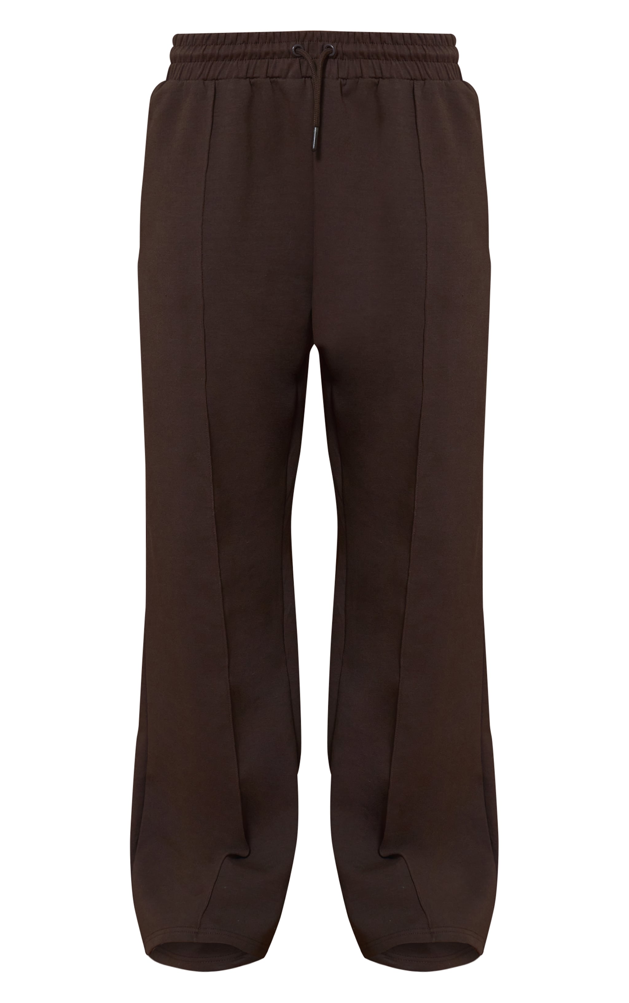 Chocolate Interlock Pintuck Straight Leg Joggers image 5
