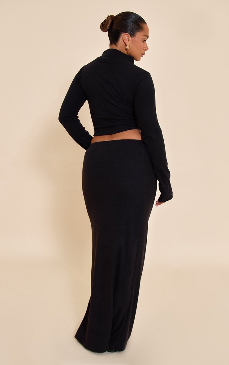Shape Black Micro Rib Maxi Skirt image 3