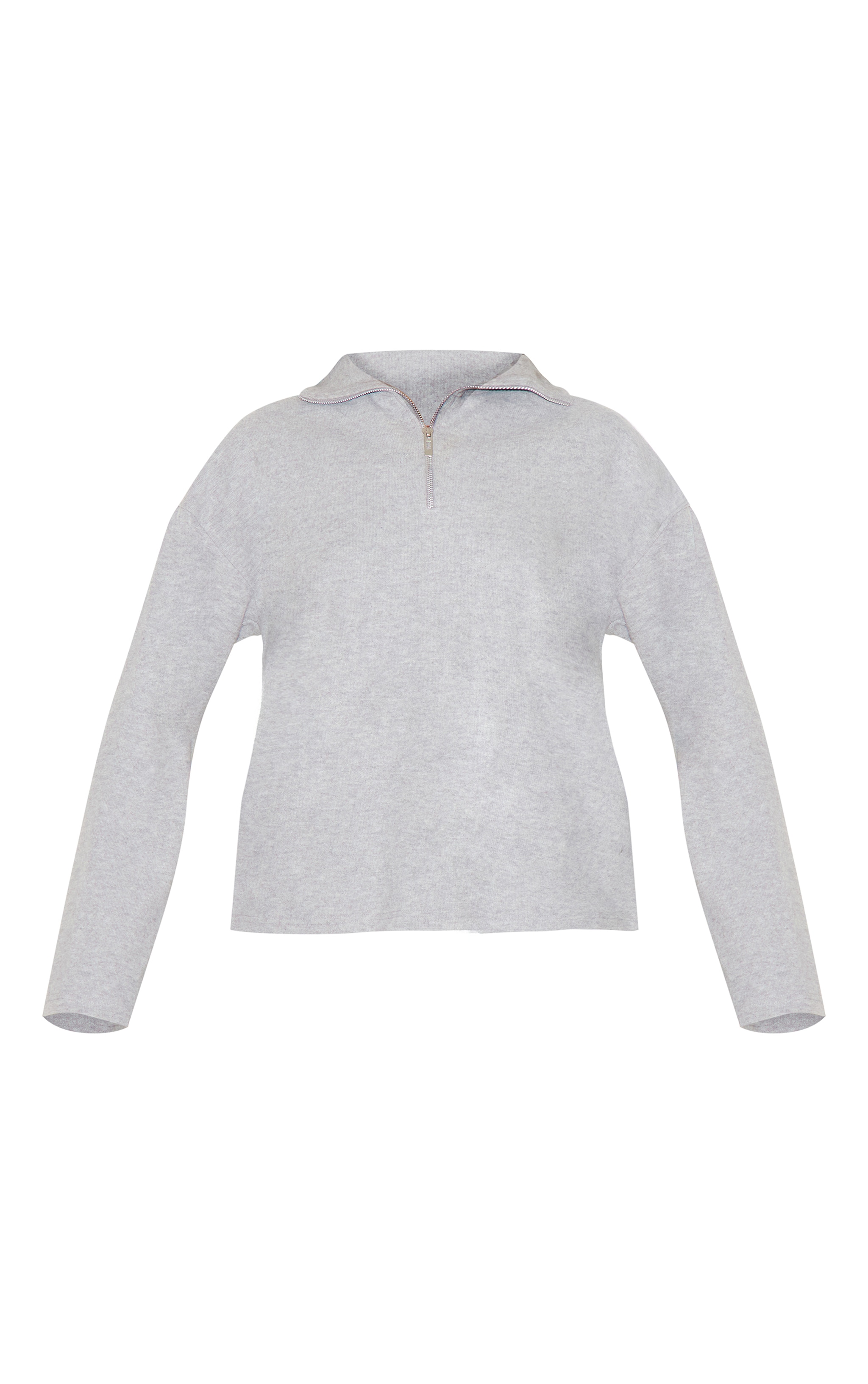  Grey Collared Zip Up Sweatshirt image 5