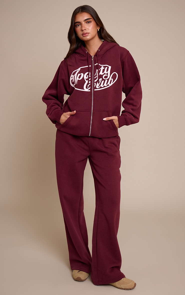 Wine Sports Club Cotton Fleece Straight Leg Sweatpants