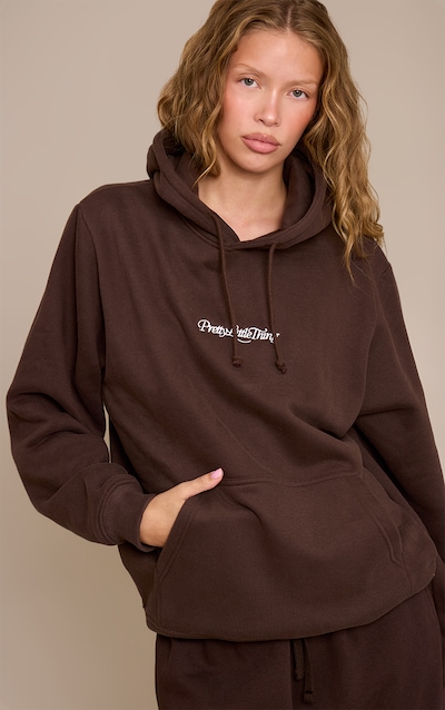 Espresso Embroidered Oversized Sweat Hoodie
