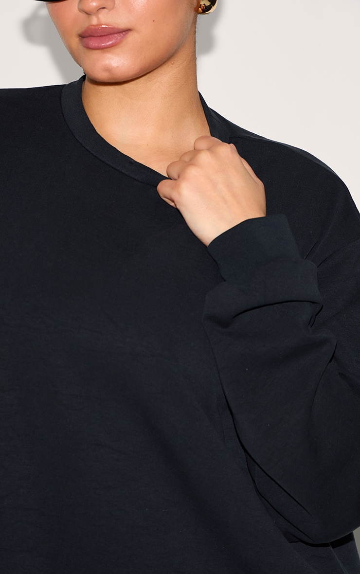 Plus Black Modal Long Sleeve Sweater Dress image 4