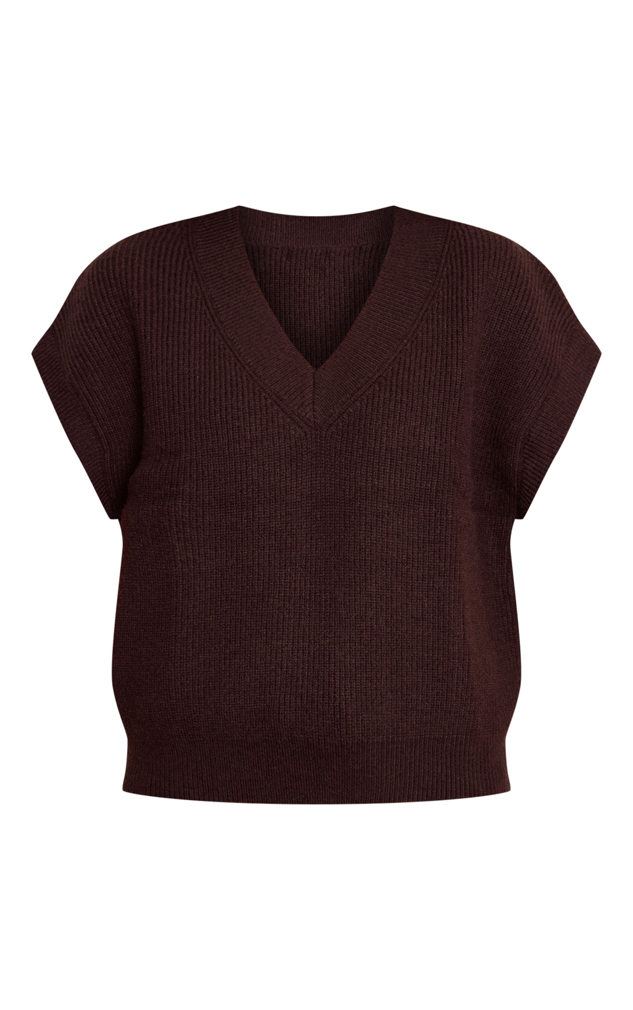 Chocolate Sleeveless Knit Sweater image 5