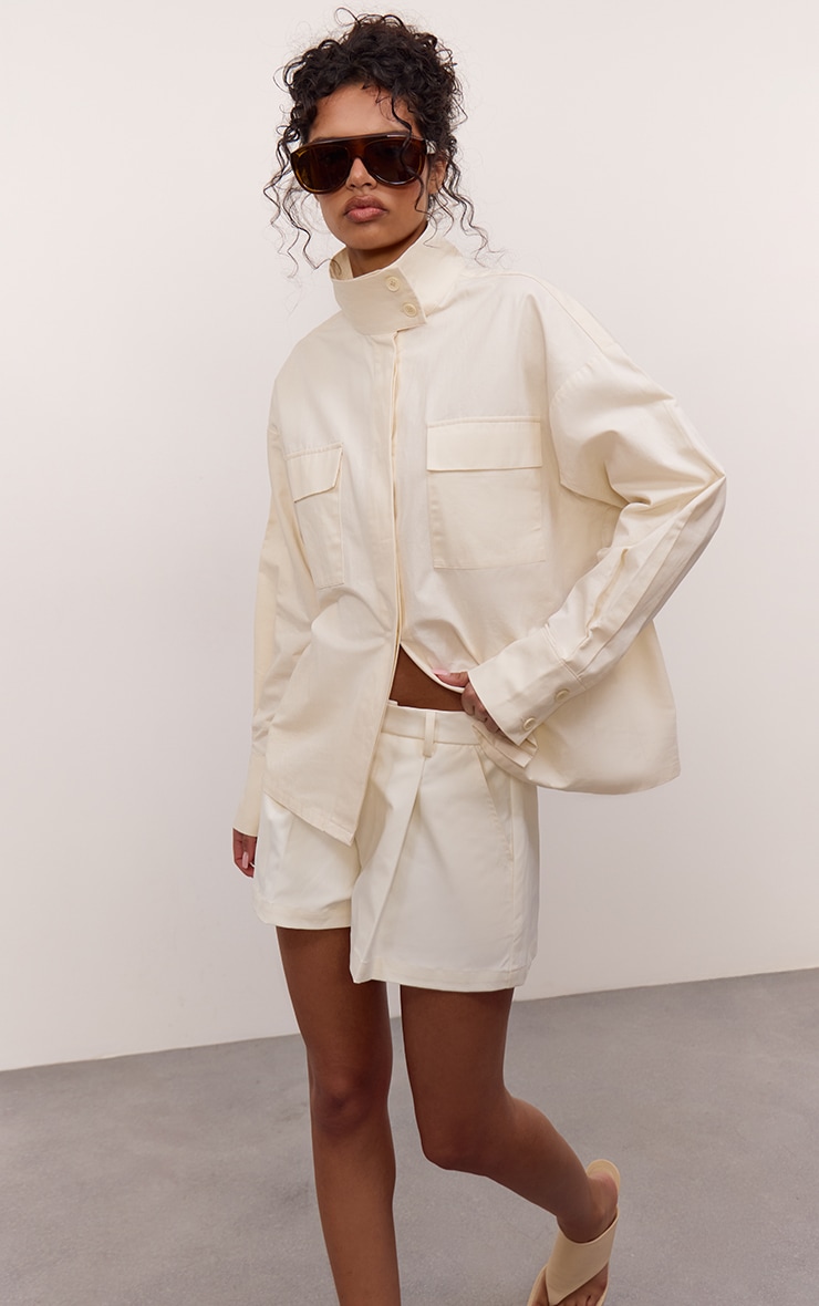 Cream Woven Balloon Style Tailored Short