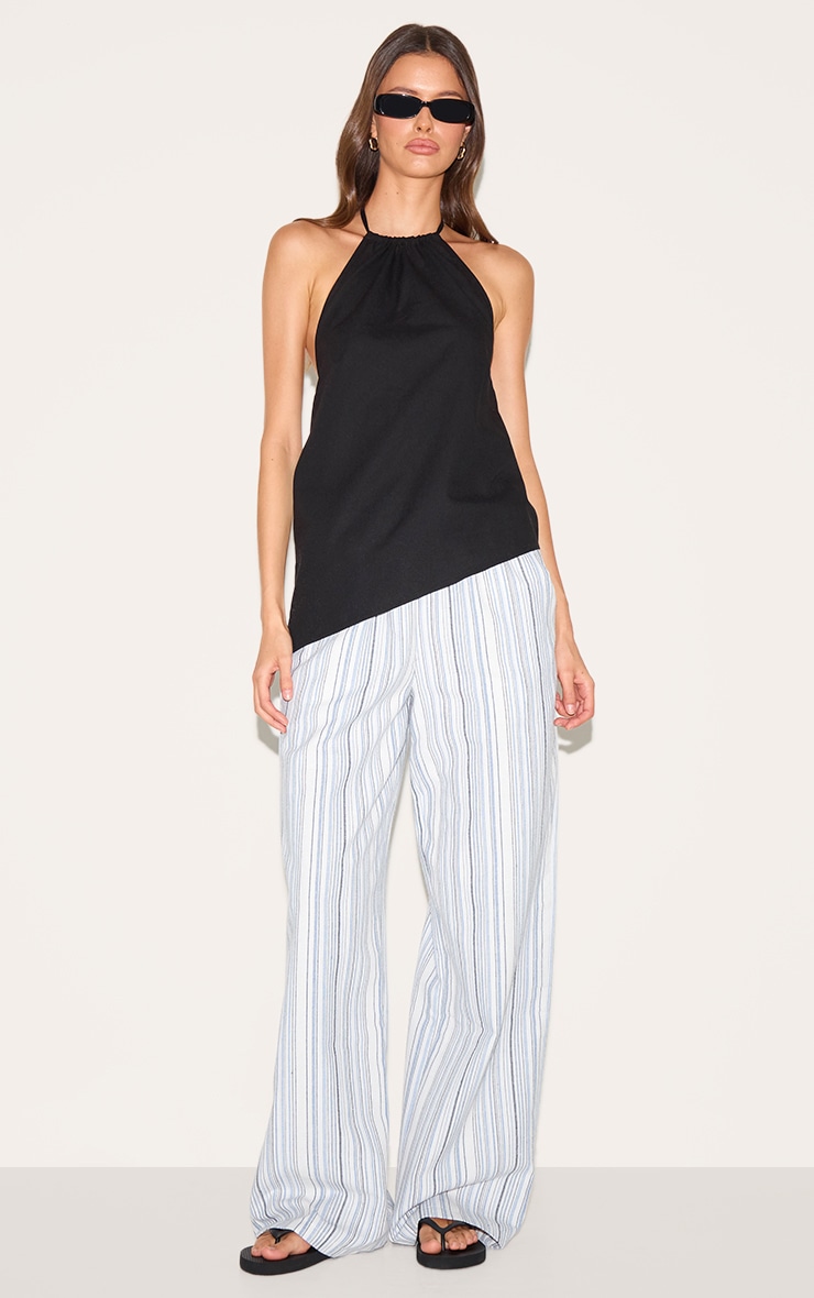 Black Asymmetric Hem Long Top image 3