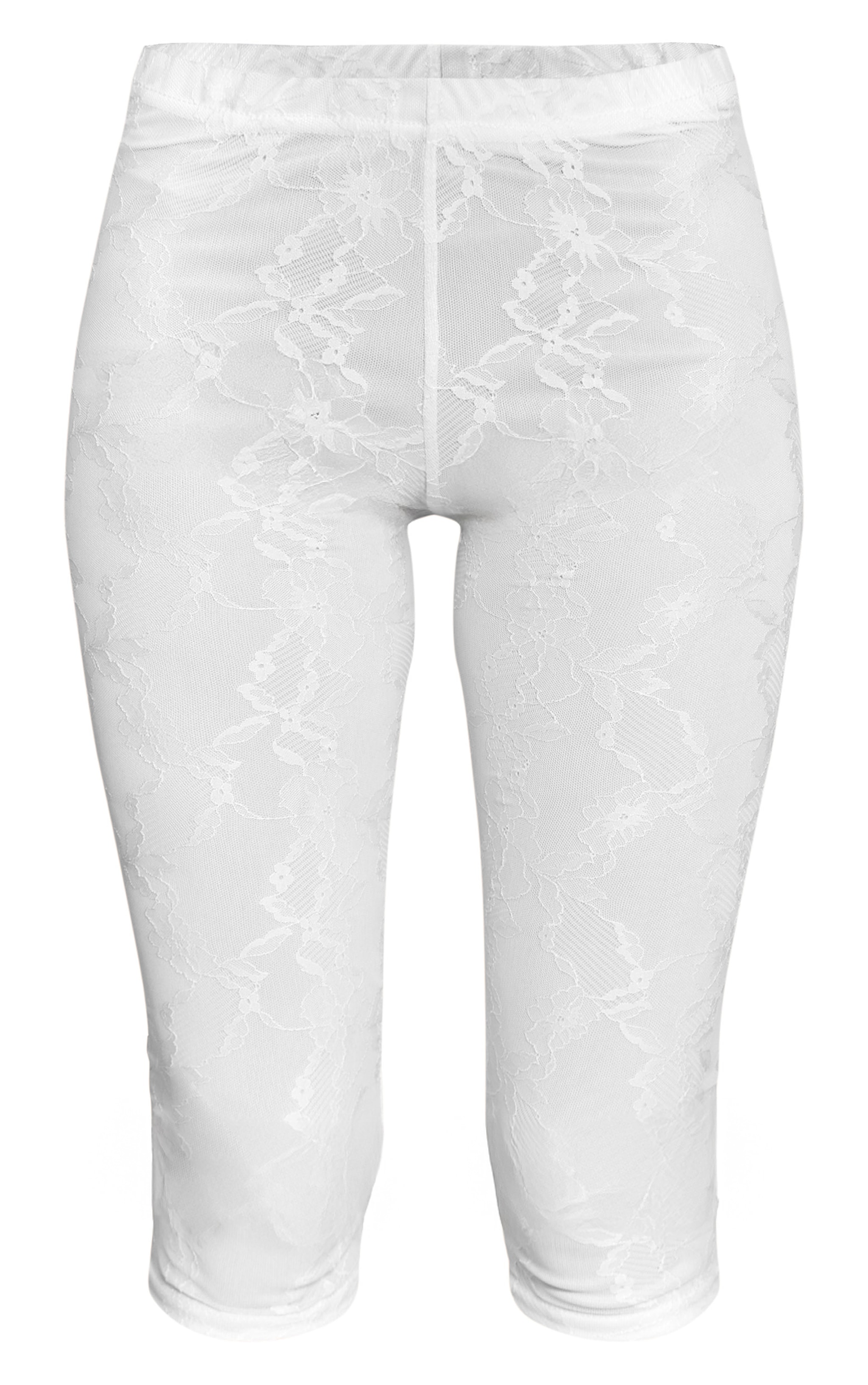 Ivory Lace Mesh Capris image 5