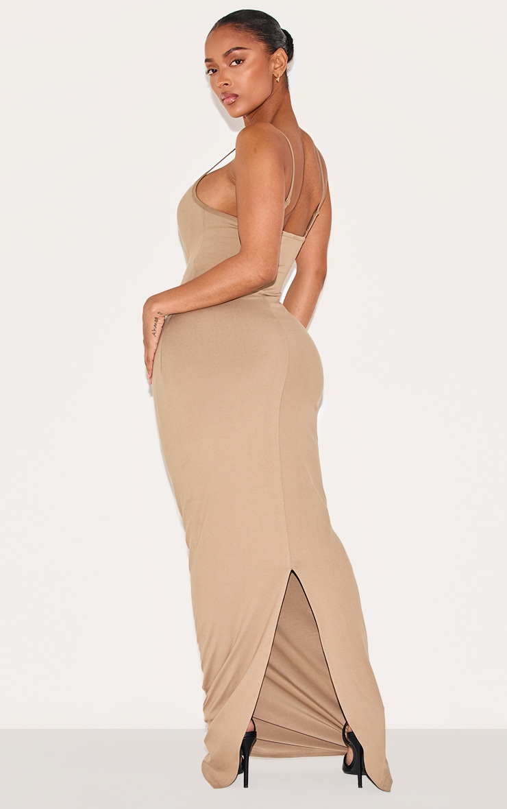 Shape Robe longue en Sculpt kaki à bretelles et doublure gaintante intégrée image 2