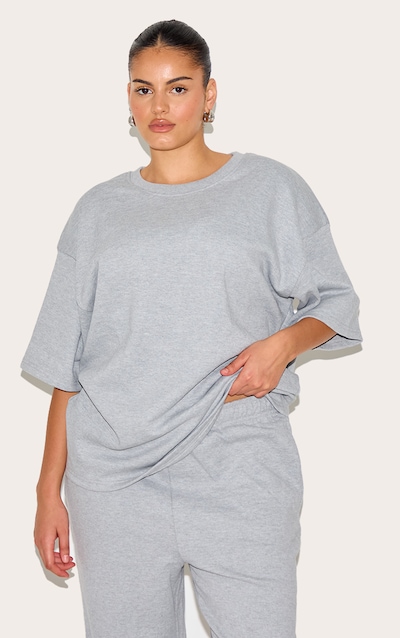 Plus T-shirt oversize en jersey gris
