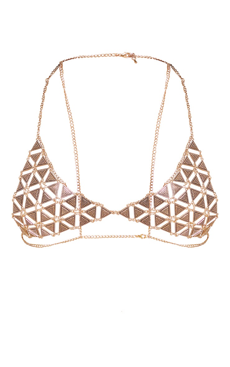 Calia Gold Chain Bra Other PrettylittleThing PrettyLittleThing AUS