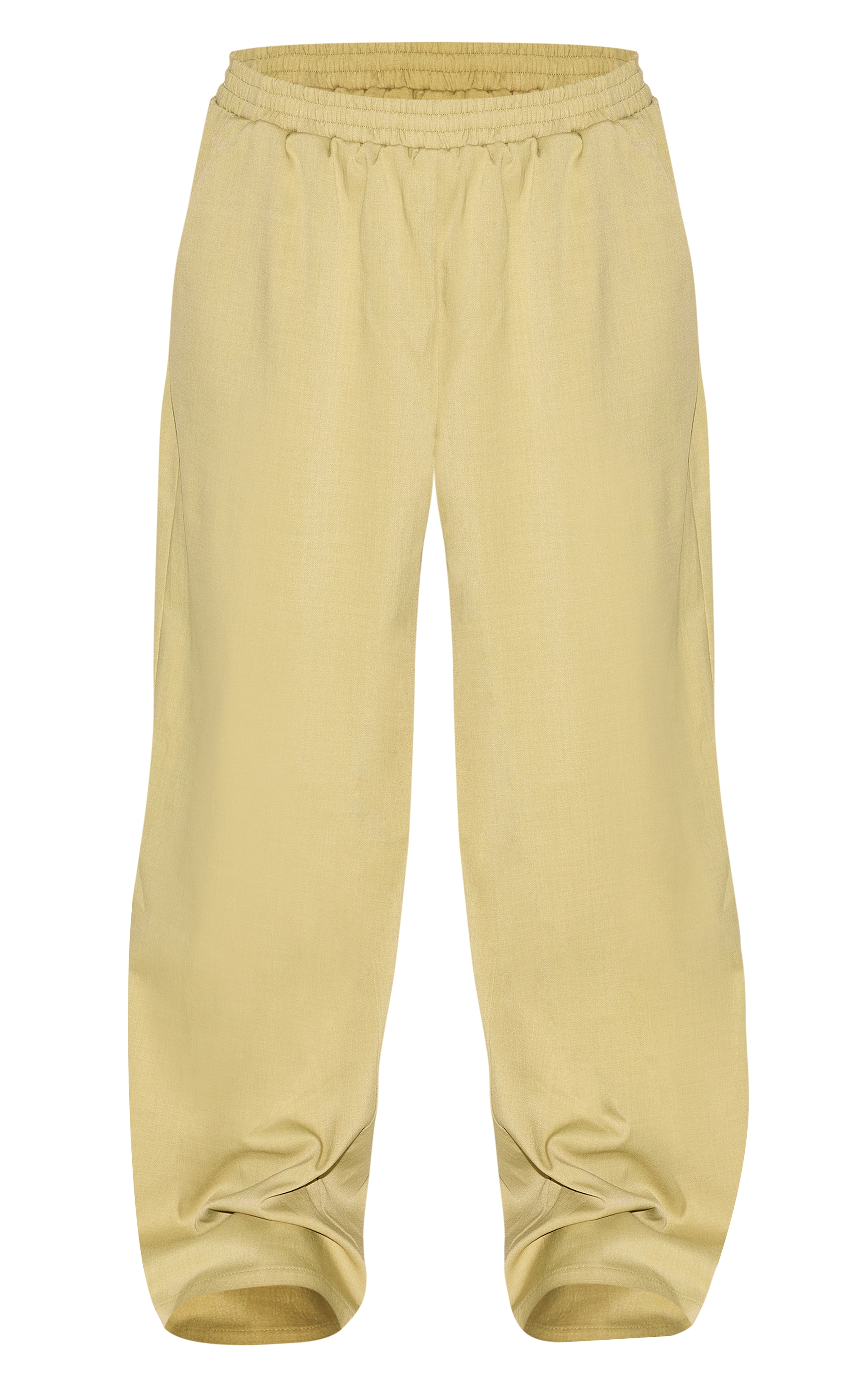 Plus Sage Green Woven Elasticated Waist Wide Leg Pants image 5