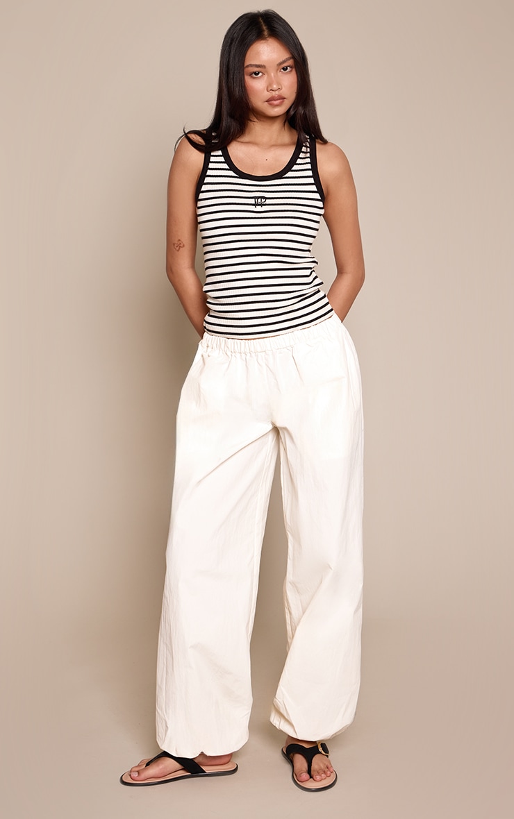 Cream Parachute Balloon Cargo Trousers