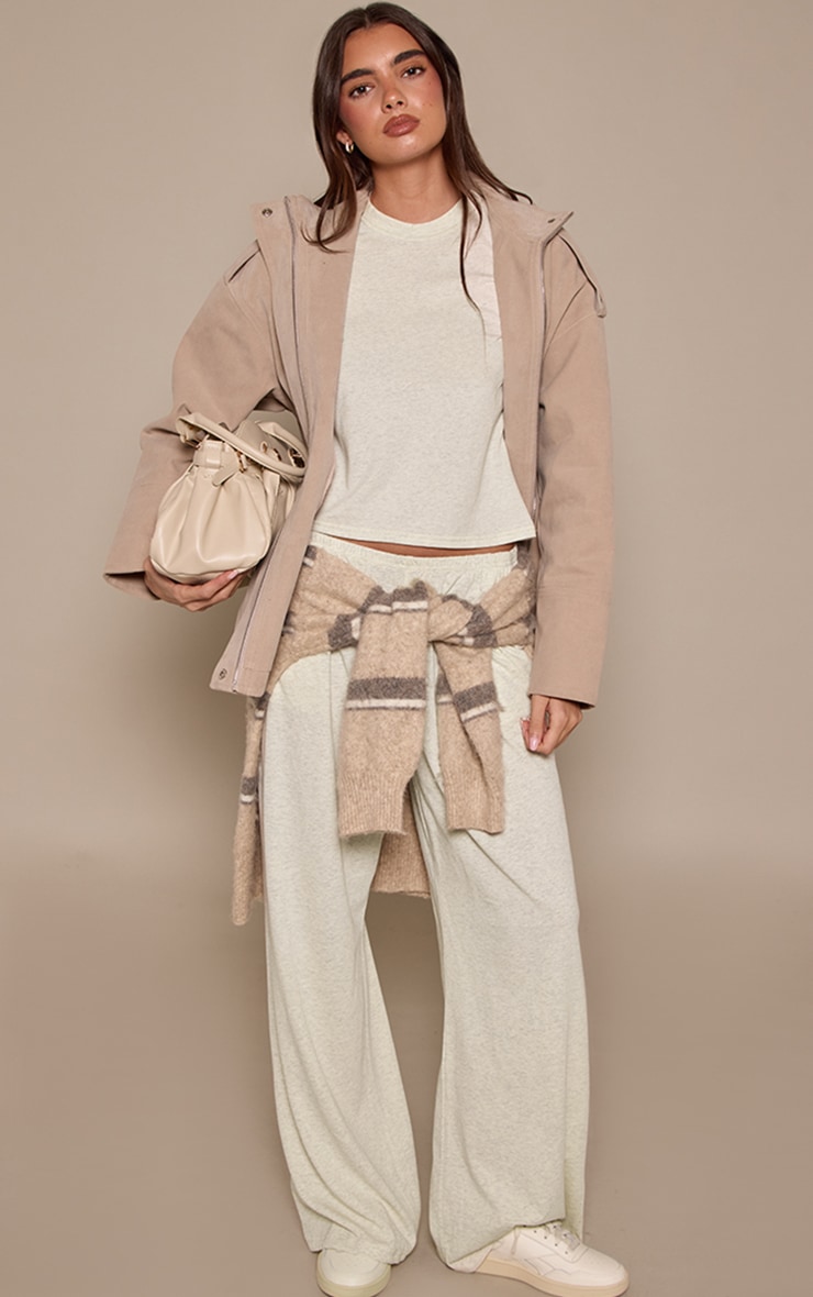 Grey Marl Soft Textured Relaxed Short Sleeve T-Shirt image 3