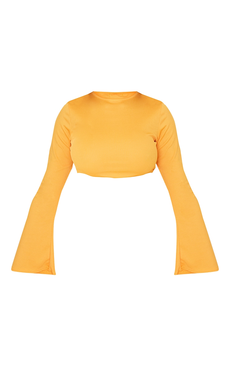  Maternity Orange Ribbed T- Shirt Crop Top image 5