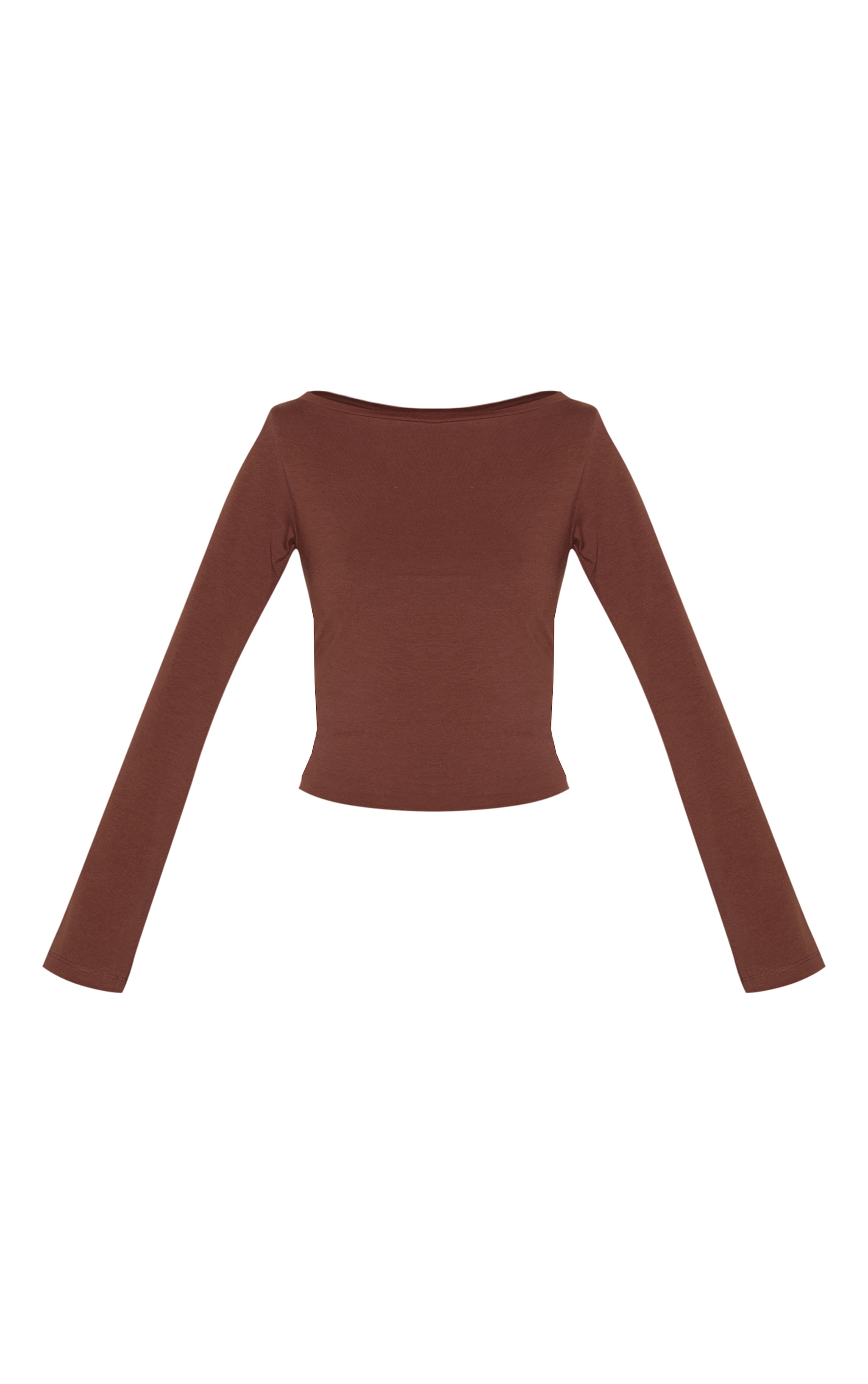 Chocolate Crew Neck Flared Sleeve Long Top image 5