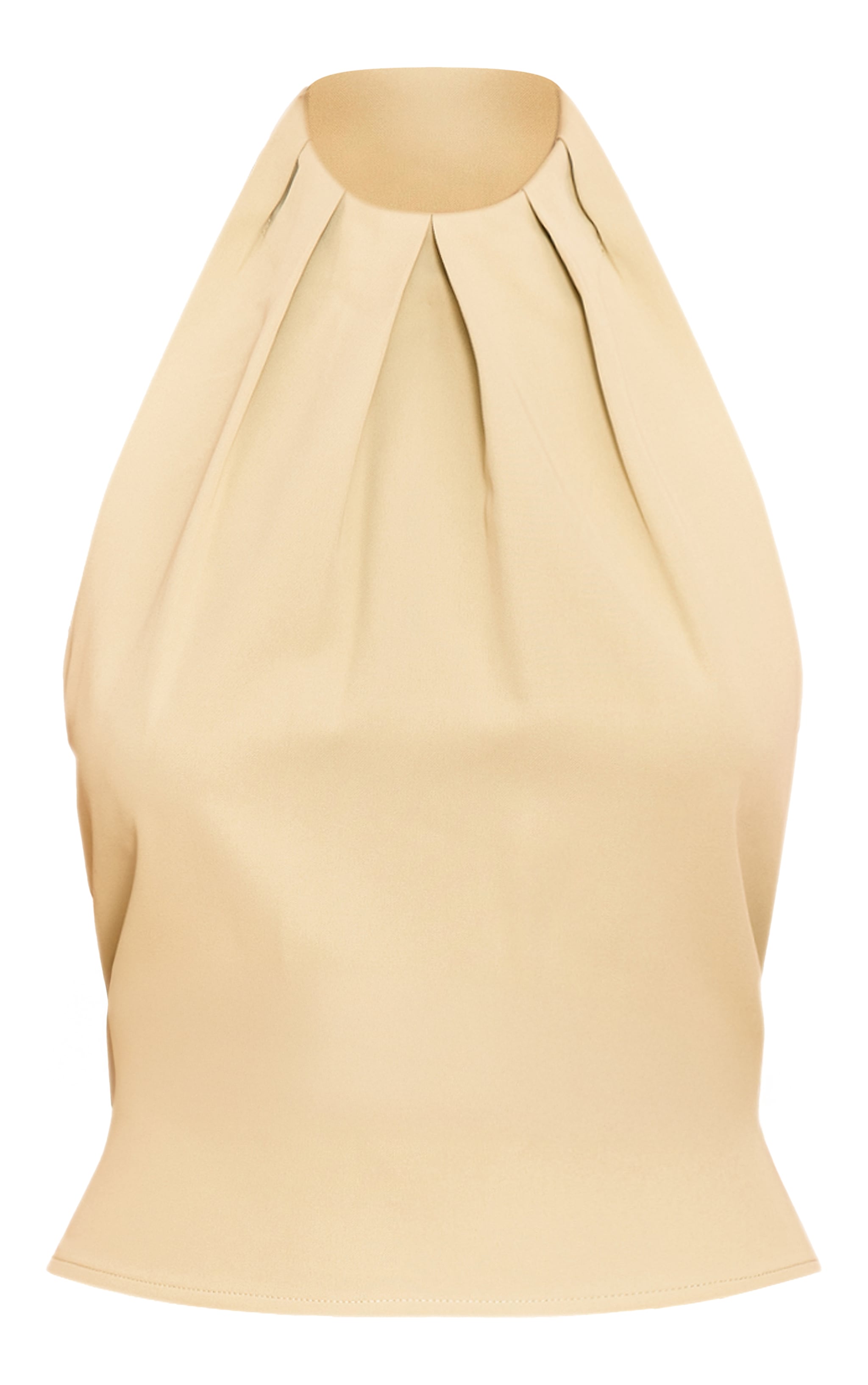 Sage Woven Pleated High Neck Long Top image 5