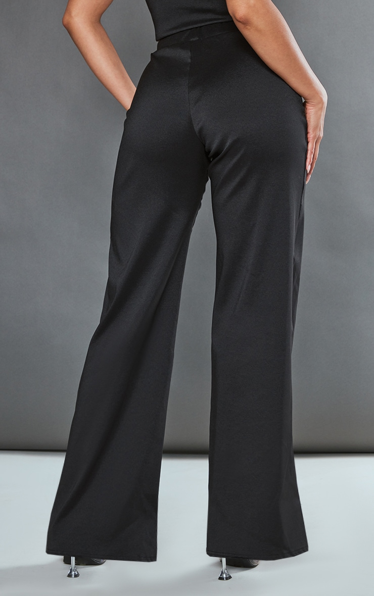 Bershka - Pantalon évasé en bengaline - Noir