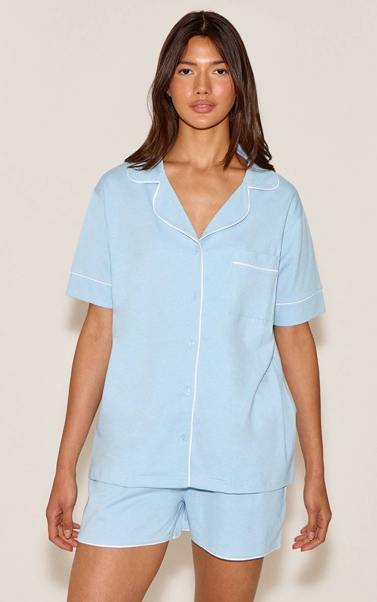 Baby Blue Jersey Pj Set image 1