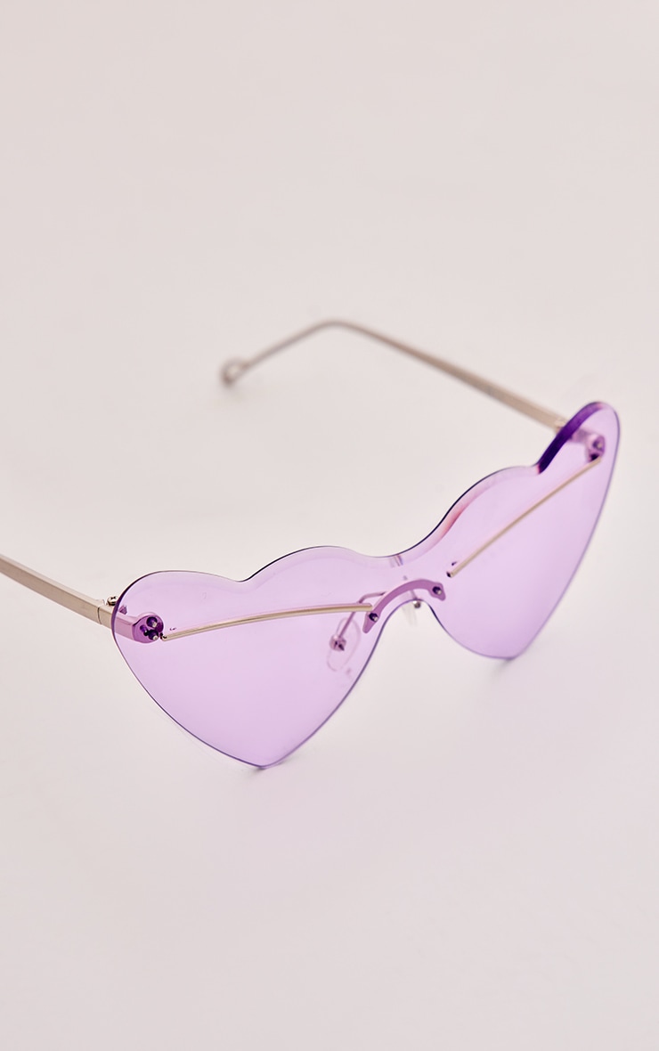 Lunettes de soleil coeurs ondulés violets image 2