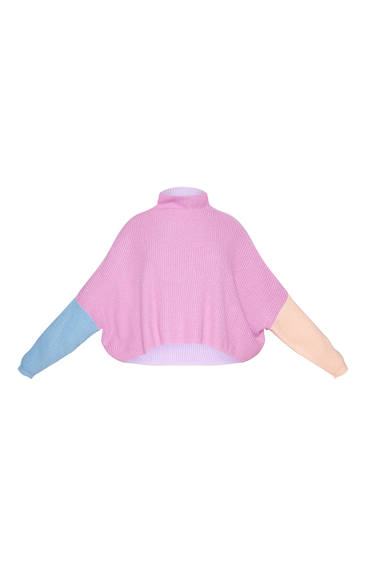 Plus Pull oversize rose style colourblock image 5