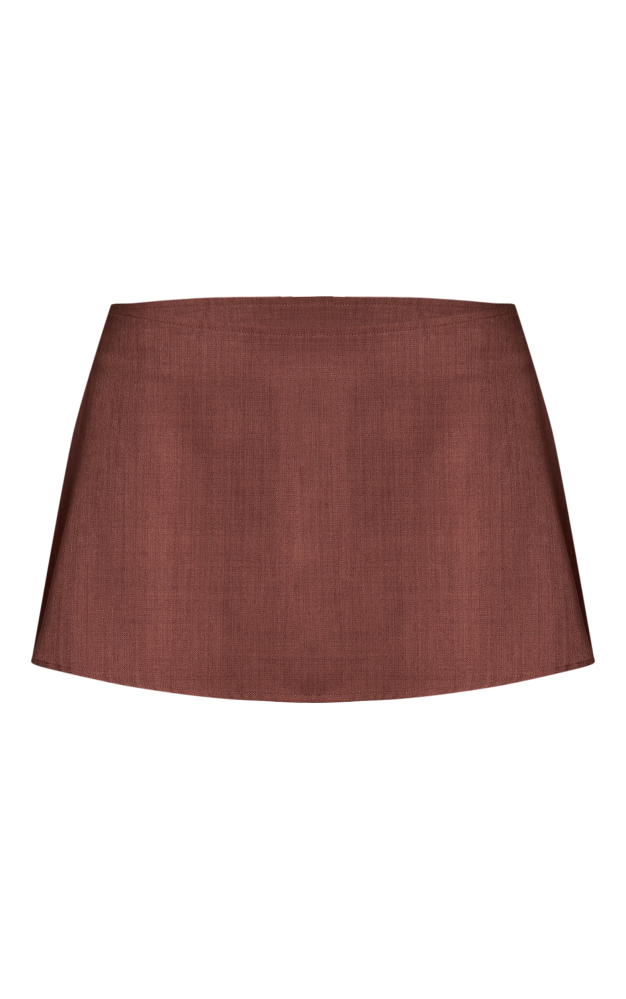 Brown Pleated Back Woven Skort image 6