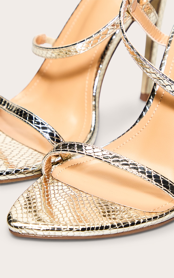 Gold Python Buckle Detail Heeled Sandal image 5