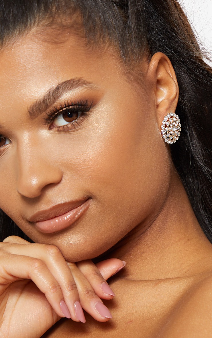 Crystal Circle Cluster Stud Earrings