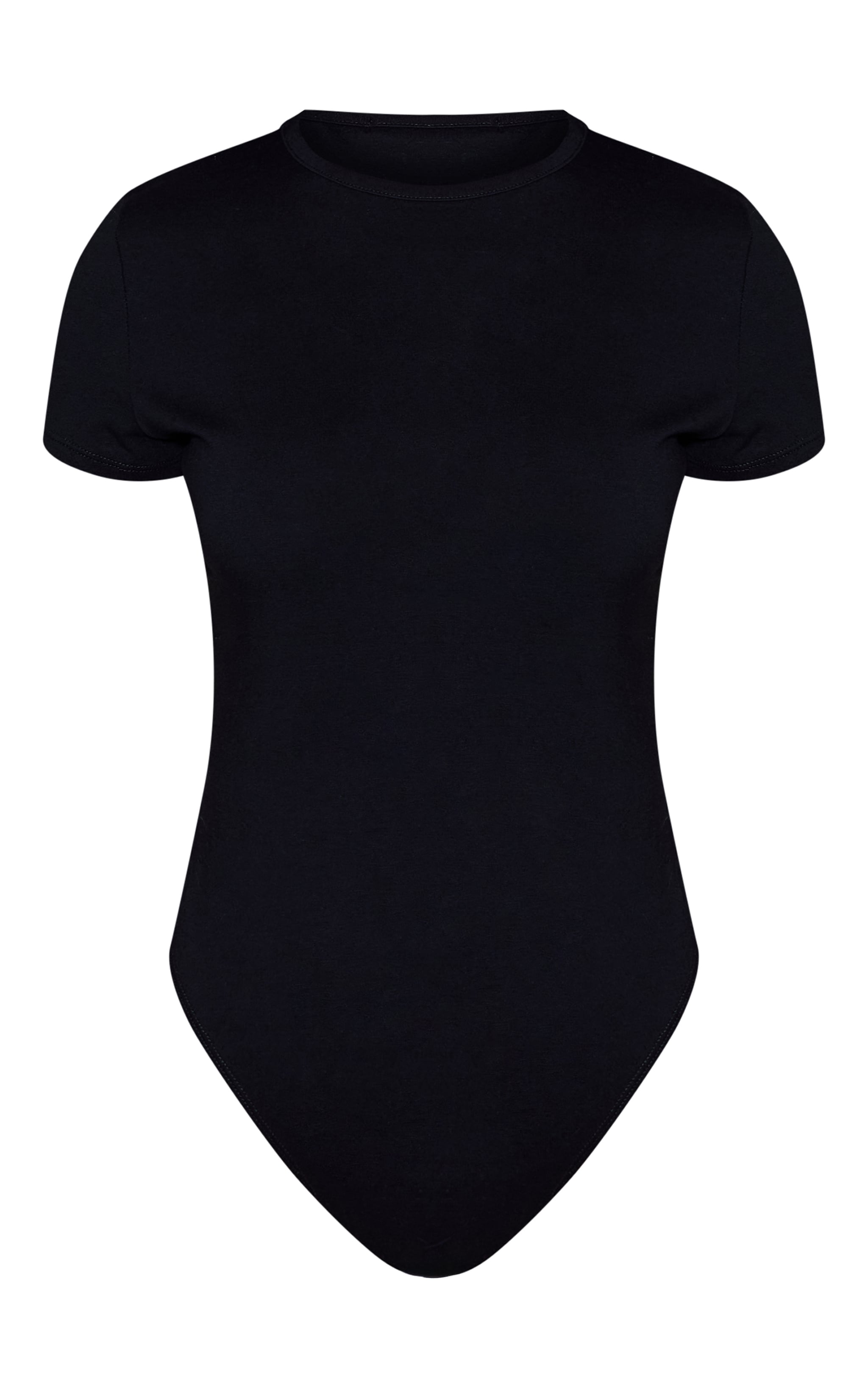 Petite Black Cotton Crew Neck Short Sleeve Bodysuit image 5